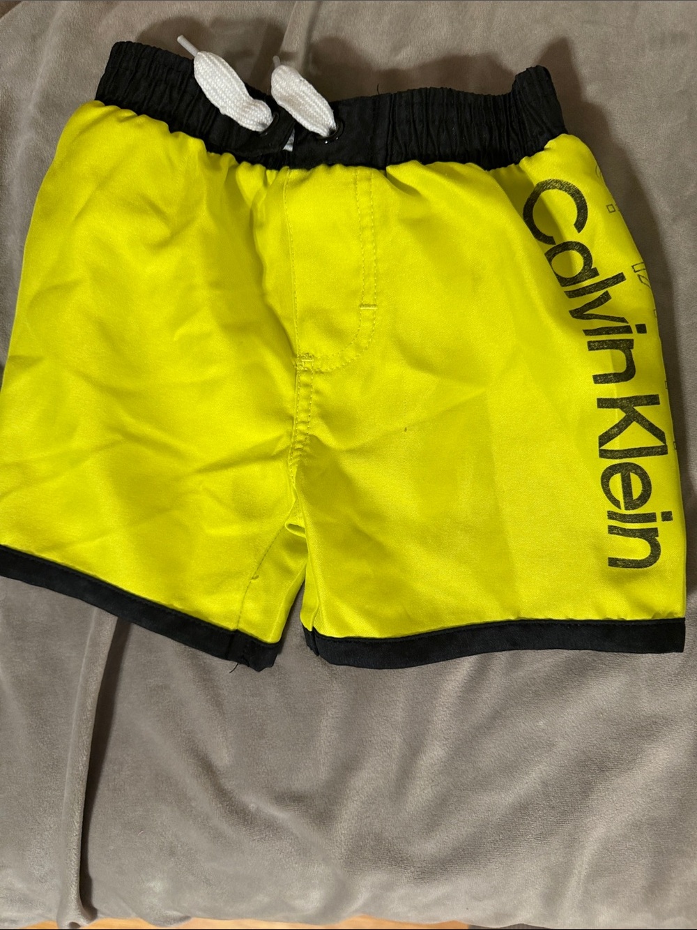 Calvin Klein Neon Yellow with Black Trim Swim Shorts